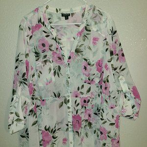 Torrid floral chiffon top